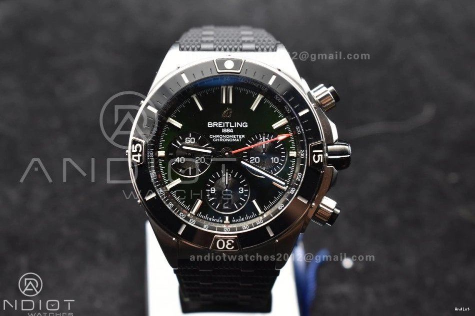 Dial Best 44mm Edition Green On B01 BLSF Robber Chronomat Bracelet 1:1 SS A7750 0113